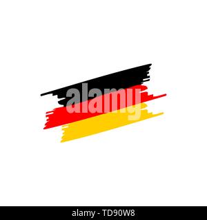 Allemagne drapeau de brosse sur fond blanc. Vector Illustration de Vecteur