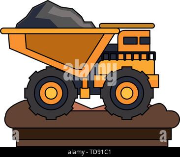 Machines véhicule minier weda isolés Illustration de Vecteur