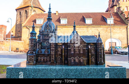 Gdansk, Pologne - février 07, 2019 : modèle Bronze la Grande Synagogue à Gdansk, Pologne Banque D'Images