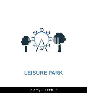 Icône du parc de loisirs en deux couleurs. Design créatif de la collection City elements Icons. Icône colorée du parc de loisirs pour le Web et le design mobile Banque D'Images