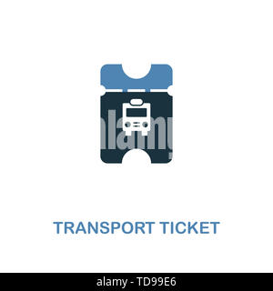 Icône de ticket de transport en deux couleurs. Design créatif de la collection City elements Icons. Icône de billet de transport colorée pour le Web et le design mobile Banque D'Images