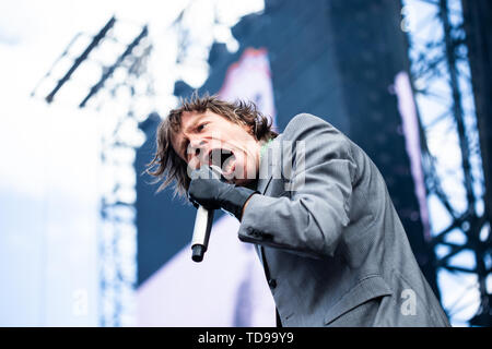 Landgraaf, Pays-Bas 8 juin 2019 Cage The Elephant en concert au Festival Pinkpop 2019 © Roberto Finizio/ Alamy Banque D'Images