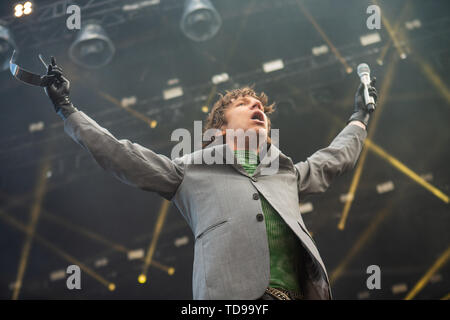 Landgraaf, Pays-Bas 8 juin 2019 Cage The Elephant en concert au Festival Pinkpop 2019 © Roberto Finizio/ Alamy Banque D'Images