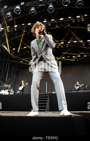 Landgraaf, Pays-Bas 8 juin 2019 Cage The Elephant en concert au Festival Pinkpop 2019 © Roberto Finizio/ Alamy Banque D'Images