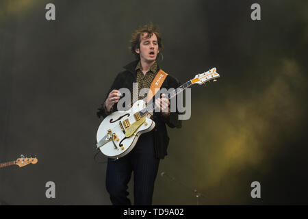 Landgraaf, Pays-Bas 8 juin 2019 Cage The Elephant en concert au Festival Pinkpop 2019 © Roberto Finizio/ Alamy Banque D'Images