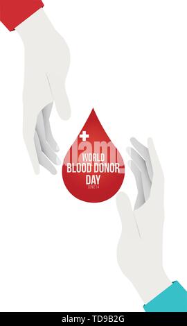 Vector illustration pour la Journée mondiale du don de sang avec une goutte de sang, Illustration de Vecteur