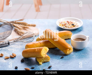 Pain à la crème, beurre, pain, pâtes à la crème, West Point. Banque D'Images