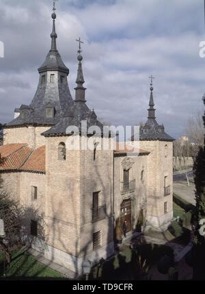 Extérieur - ERMITA DE LA VIRGEN DEL PUERTO - S XVIII- RESTAURADA EN 1951 POR MENDOZA. Auteur : PEDRO DE RIBERA. Emplacement : Ermita de la Virgen del Puerto. L'ESPAGNE. Banque D'Images