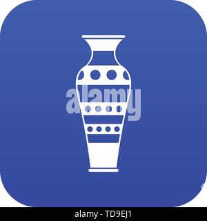 Vase bleu numérique icône égyptienne Illustration de Vecteur