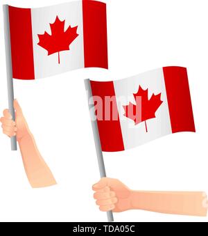 Drapeau du Canada dans la main. Contexte patriotique. Drapeau national du Canada vector illustration Illustration de Vecteur