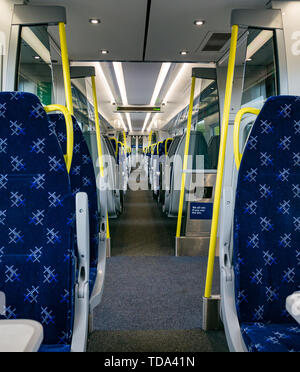 Classe vide train Scotrail 385 sièges, Ecosse, Royaume-Uni Banque D'Images