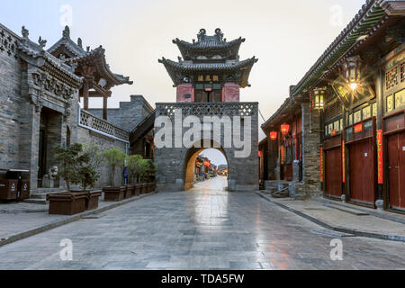 Guanfeng immeuble sur la rue antique de Pingyao, dans la province du Shanxi Banque D'Images