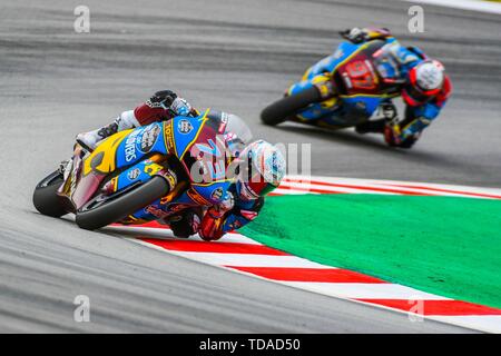 Barcelone, Espagne. 14 Juin, 2019. ALEX MARQUEZ (73) de l'Espagne et par exemple 0, 0 Marc VDS et XAVI VIERGE (97) de l'Espagne et par exemple 0, 0 Marc VDS durant la moto 2 Essais libres 1 du Grand Prix à Ctalunya Circuit de course de Barcelone, Espagne Montmelo le 14 juin 2019 (Photo : Alvaro Sanchez) Credit : CORDON PRESS/Alamy Live News Crédit : CORDON PRESS/Alamy Live News Banque D'Images