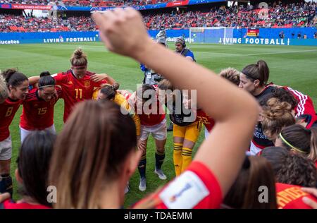 Valenciennes, France. 13 Juin, 2019. Fonction, l'équipe de l'équipe ESP, Groupe, Groupe B, match préliminaire 15, l'Allemagne (GER) - Espagne (ESP) 1 : 0, le 12.06.2019 à Valenciennes. Football Coupe du Monde 2019 femmes à partir de 07.06. - 07.07.2019 en France. ¬ | Conditions de crédit dans le monde entier : dpa/Alamy Live News Banque D'Images