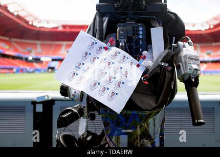 Valenciennes, France. 13 Juin, 2019. Fonction, sur une caméra de télévision, les portraits de l'équipe allemande sont appropriées, avant-groupe B, Match 15, l'Allemagne (GER) - Espagne (ESP) 1 : 0, le 06/12/2019 à Valenciennes. Football Coupe du Monde 2019 femmes à partir de 07.06. - 07.07.2019 en France. ¬ | Conditions de crédit dans le monde entier : dpa/Alamy Live News Banque D'Images