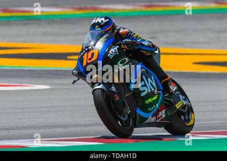 LUCA MARINI (10) de l'Italie et SKY Racing Team VR46 pendant la moto 2 Essais libres 2 du Grand Prix à Ctalunya Circuit de course de Barcelone, Espagne Montmelo le 14 juin 2019 (Photo : Alvaro Sanchez) Credit : CORDON PRESS/Alamy Live News Banque D'Images