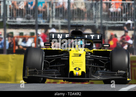 Juin 09, 2019 : Renault Daniel Ricciardo (3) de l'Australie au cours de la Formule 1, Grand Prix de Montréal sur le circuit Gilles Villeneuve à Montréal, Québec, Canada Daniel Lea/CSM Banque D'Images