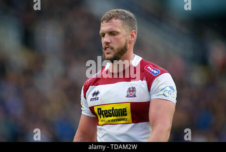 Emerald du stade Headingley, Leeds, West Yorkshire, 14 juin 2019. Sean OÕLoughlin de Wigan Warriors durant la Super League Betfred à Emerald fixture du stade Headingley, Leeds. Credit : Touchlinepics/Alamy Live News Banque D'Images