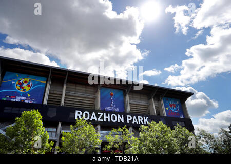 Vue générale du stade de l'avant de la Coupe du Monde féminine de la fifa, Groupe d match au parc Roazhon, Rennes. Banque D'Images