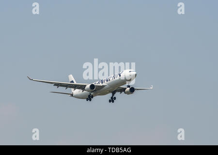 Bangkok, Vietnam - Sep 17, 2018. OH-Finnair LTT (Airbus A330-300) l'atterrissage à l'aéroport de Suvarnabhumi (BKK) à Bangkok, Thaïlande. Banque D'Images