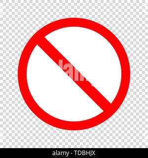L'interdiction de signer. Avec l'icône cercle traversé rouge sur fond transparent . Modèle pour votre conception Illustration de Vecteur