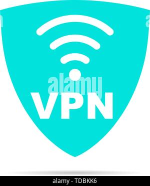 L'icône VPN signe isolé sur fond. Vector Illustration de Vecteur