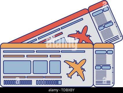 Les billets de voyage cartoon isolés Illustration de Vecteur