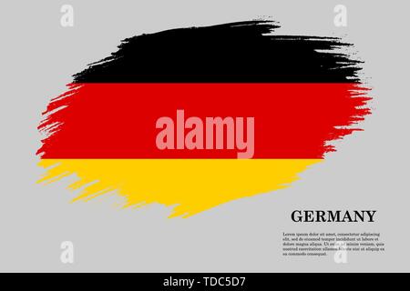 Coup de pinceau titre pavillon de l'Allemagne . Modèle pour votre conception Illustration de Vecteur