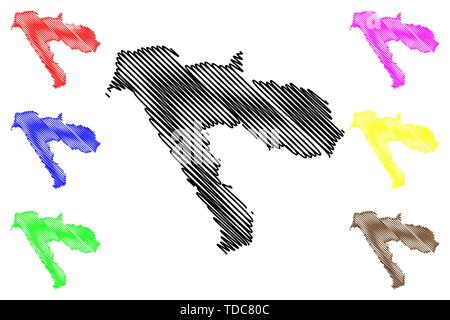 Région de Tabuk (Arabie Saoudite, Royaume d'Arabie saoudite, KSA) map vector illustration, scribble sketch carte Tabuk Illustration de Vecteur