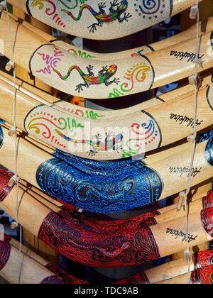 De l'extérieur en bois boomerangs Macro Banque D'Images