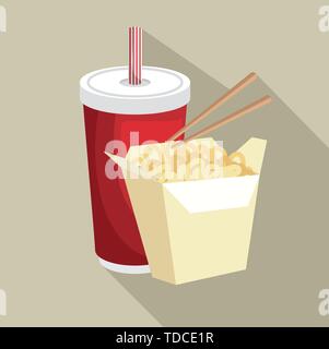 Nouilles chinoise vecteur icône illustrator Illustration de Vecteur