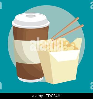 Nouilles chinoise vecteur icône illustrator Illustration de Vecteur