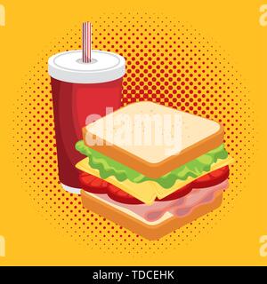 Combo sandwich cartoon vector illustrator Illustration de Vecteur