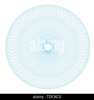 Résumé des motifs géométriques Spirograph isolé sur fond blanc. Les formes symétriques approprié comme un filigrane. Rond et tordu en spirale orn circulaire Illustration de Vecteur