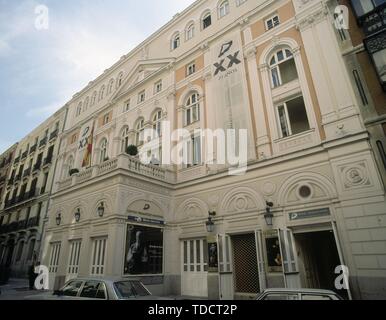 FACHADA DEL ANTIGUO TEATRO DE LA PRINCESA CONVERTIDO EN CENTRO DRAMATICO NACIONAL 1884/85. Auteur : ORTIZ VILLAJOS AGUSTIN. Lieu : Théâtre MARIA GUERRERO. L'ESPAGNE. Banque D'Images