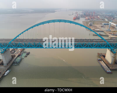 Pont de la rivière Yangtze Shanghai-Tong Banque D'Images