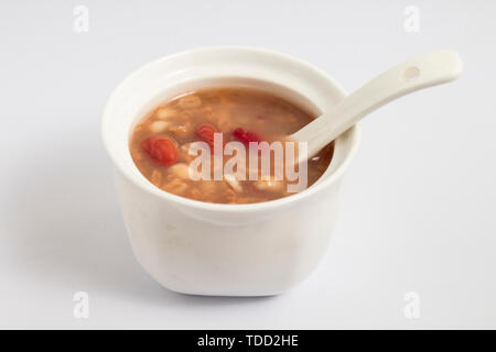 Un bol de porridge avec du riz Banque D'Images