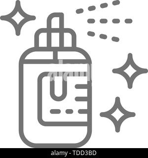 Dessin de tatouage-fluide, l'icône de la ligne liquide antiseptique désinfectant. Illustration de Vecteur