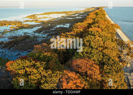 Frontière sino-russe lac Xingkai lake automne couleur Banque D'Images