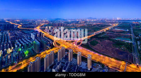 Viaduc de Nanjing nuit Banque D'Images