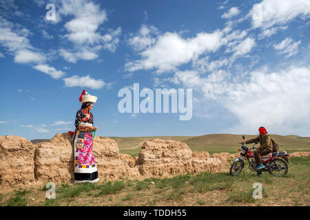 Gannan des coutumes, de paysages magnifique monastère humaniste prairie sun Zhuoma tente de Bouddha Banque D'Images