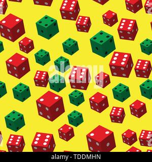 Vert Rouge motif transparent dés, 3D illustration Illustration de Vecteur