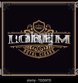 Cigare Vintage Modèle Logo Illustration de Vecteur