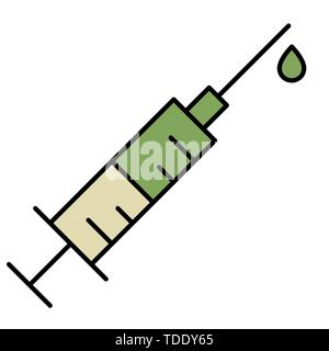 L'icône de la seringue. Modèle de logo. Vector illustration isolé sur fond blanc. Illustration de Vecteur