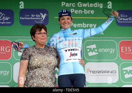 Best British rider Trek-Segafredo's Lizzie Deignan après l'étape 6 de l'OVO Energy féminin. Banque D'Images