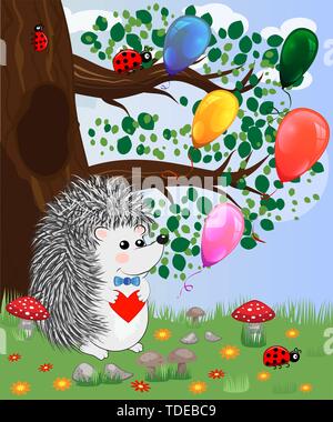 Joli Herisson Dans Le Vecteur D Amour Image Vectorielle Stock Alamy