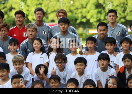 Daiki Suga (JPN), Takefusa Kubo, Shinji Okazaki Shinj (JPN), le 13 juin 2019 - Football : le Japon l'entraînement de l'équipe nationale session avant la phase de groupe de la Copa America match contre le Chili à Sao Paulo, Brésil, Japon, (Photo de bla) Banque D'Images