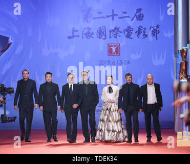 Shanghai, Chine. 15 Juin, 2019. Les membres du jury sont vus sur le tapis rouge pour la cérémonie d'ouverture de la 2019 Shanghai International Film Festival (SIFF) à Shanghai, la Chine orientale, le 15 juin 2019. Le film festival a fêté ici le samedi. Credit : Ding Ting/Xinhua/Alamy Live News Banque D'Images