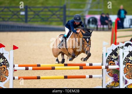 Nantwich, Cheshire, Royaume-Uni. 15 Juin, 2019.gagnant. Lila Bremner équitation lapislazuli. GBR. Brown Shipley.148 Grand Prix.Bolesworth Écuyer International Horse Show. Silvi. Cheshire. United Kingdom. GBR. 15/06/2019. Credit : Sport en images/Alamy Live News Banque D'Images