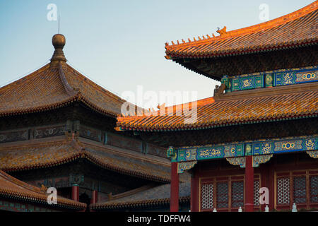 La construction de la porte du midi, Musée du Palais impérial à Beijing Banque D'Images